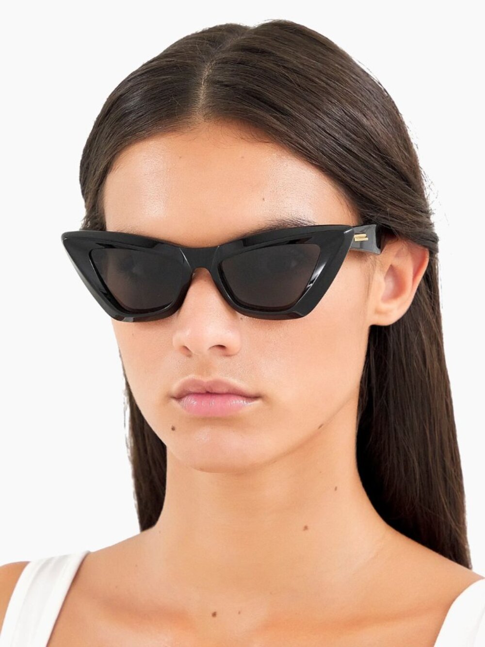 Bottega Veneta BV1101S Black Cat-Eye Sunglasses NWT